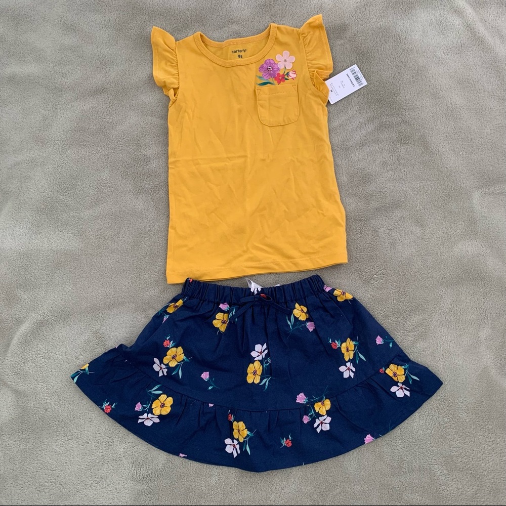 Toddler shirt skirt outfit